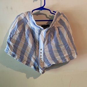 blue striped Linen shorts